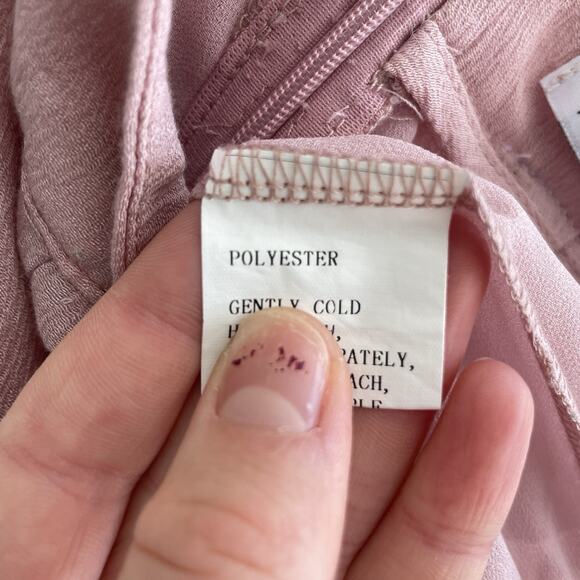 Petal And Pup Light Pink Flowy Straight Leg Lined Zipped High Rise Pants Size 10 - Picture 3 of 5